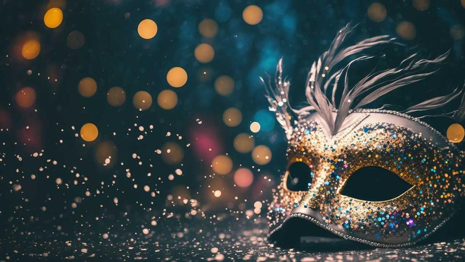 Bunte Theatermaske